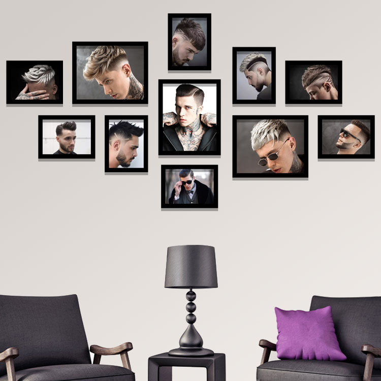 美发店油头馆发型装饰画理发店挂画壁画时尚发廊个性组合相框墙画,家居饰品,现代装饰画,淘宝优惠券,粉丝福利购,淘宝优惠卷