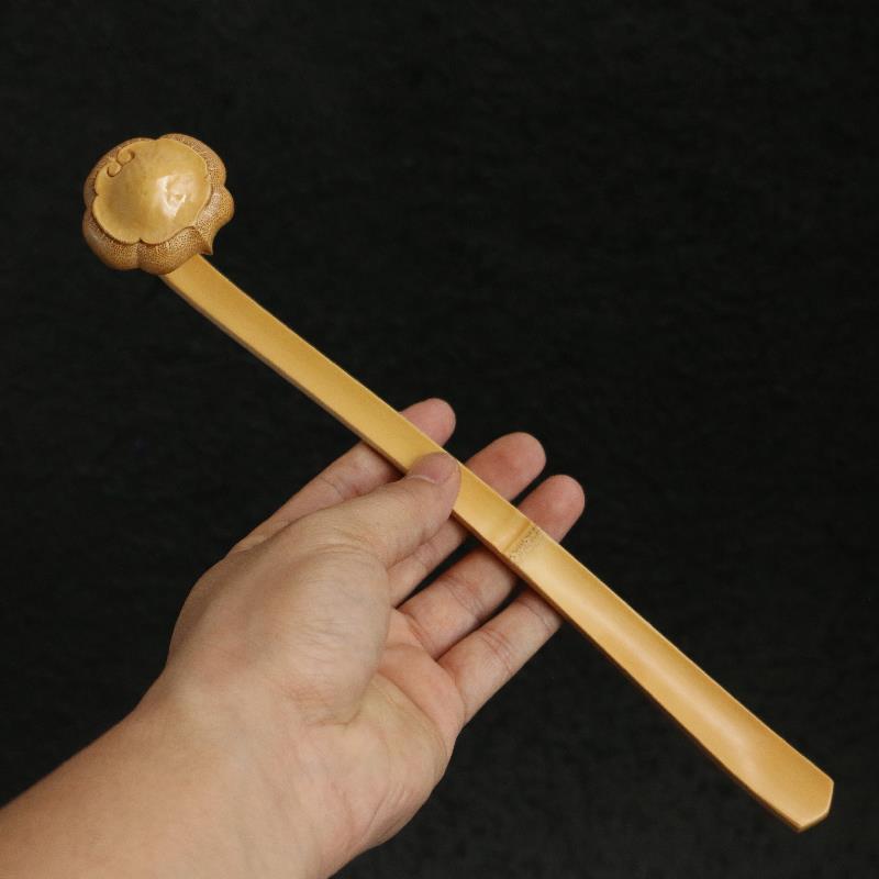 纯手工精工雕刻制作老玉竹如意手把件把玩摆件竹雕收藏文玩竹器竹