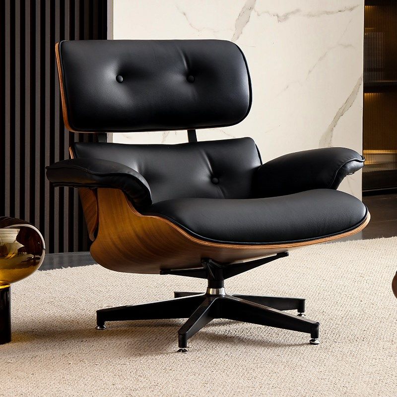 设计师eames单人沙发椅伊姆斯躺椅个性简约懒人真皮艺术休闲椅子