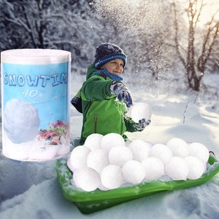 圣诞玩具 圣诞派对装 饰品 40个白色圣诞雪球套装 室内打雪仗雪球