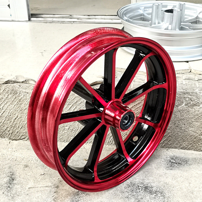 gy6踏板车鬼火前后轮毂电动车电摩改装铝轮祖玛迅鹰战速轮圈钢圈