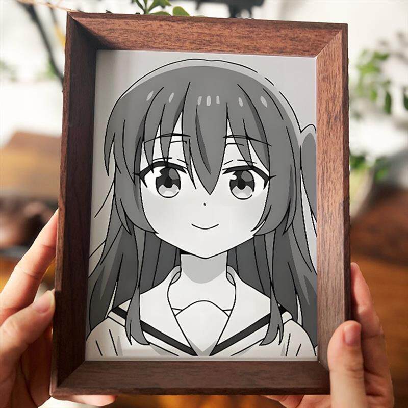 孤独摇滚喜多代郁黑白照片难逃一死二次元装饰画桌面摆台摆件