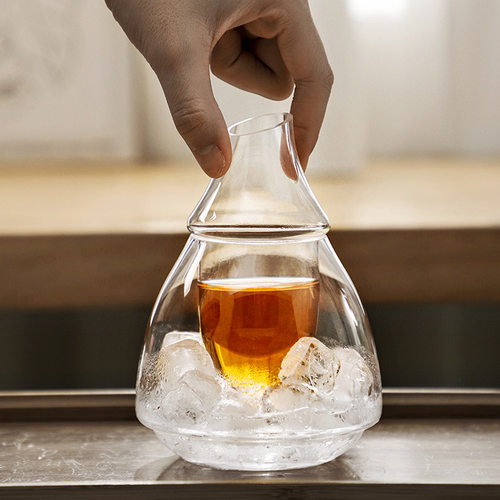 斜口日式冰酒壶玻璃酒具小型分