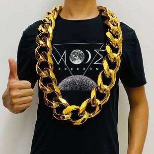 创意网红大链子土豪夸张搞怪减压道具仿真塑料项链恶搞解压神器