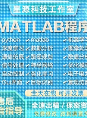 Matlab代编程序python深度机器学习神经网络图像处理通信彷真算法