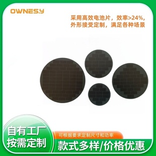 6V太阳能板圆形单晶硅光伏发电板贴片BC层压太阳板迷你实验光伏板