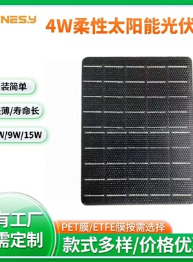 4W柔性太阳能板车顶户外移动便携单晶硅ETFE光伏发电板  现货