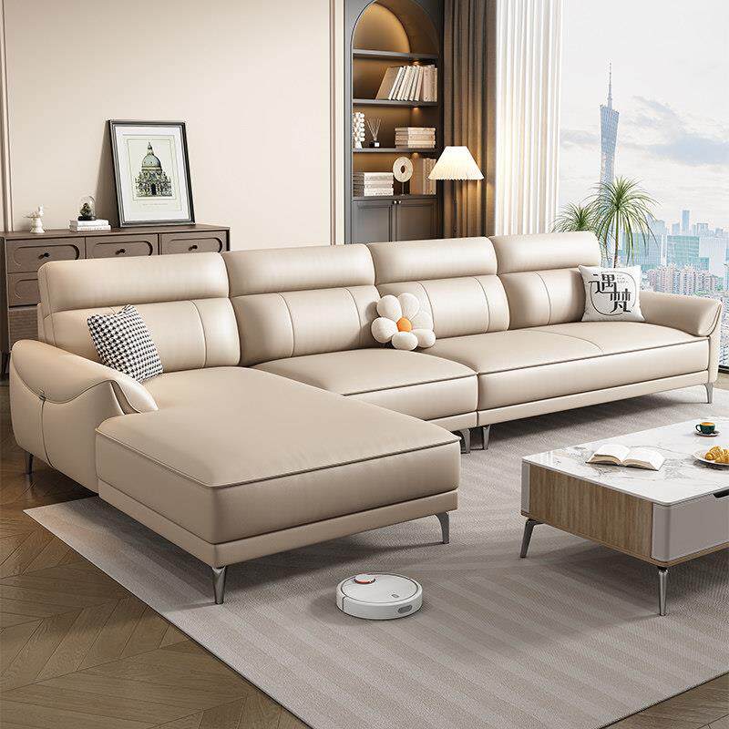 L型转角真皮沙发欧美风2024新款客厅头层牛皮贵妃位现代轻奢款