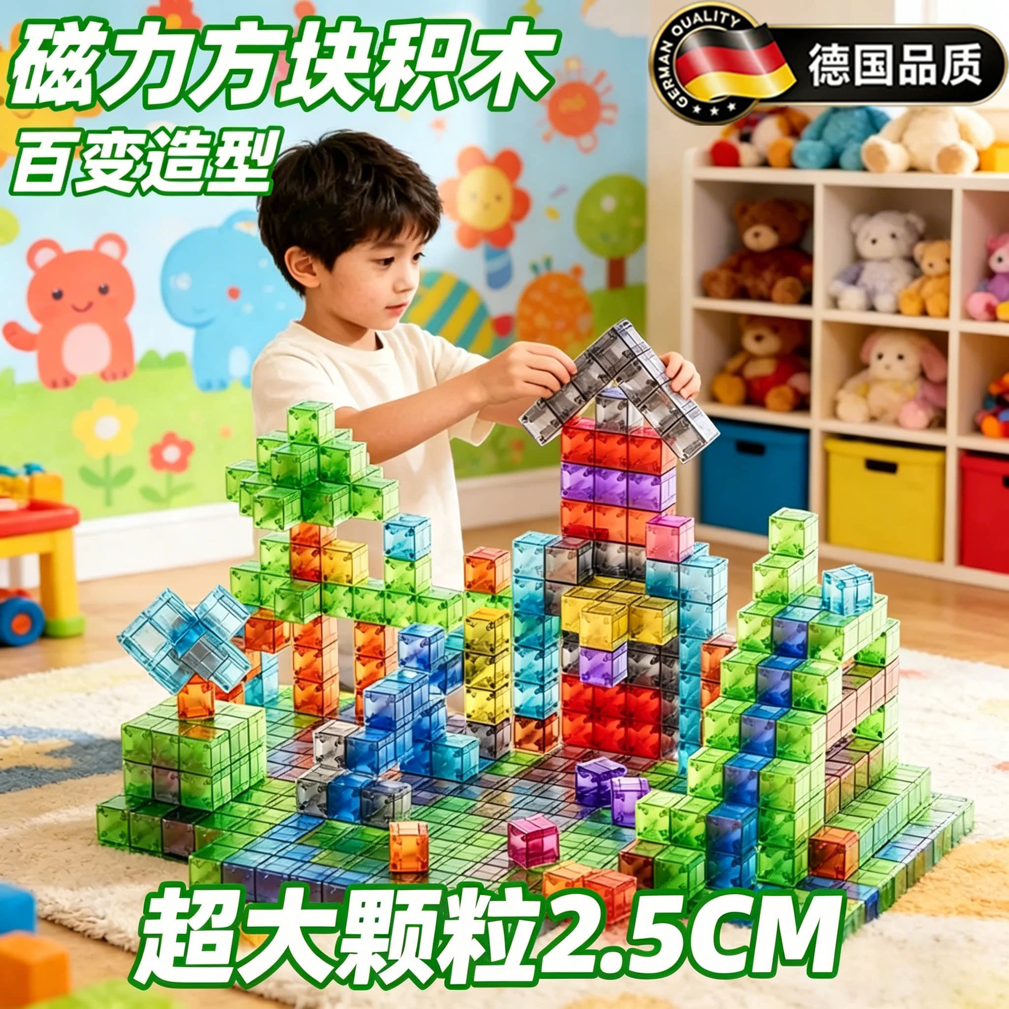 德国2.5CM百变透明磁力方块积木6