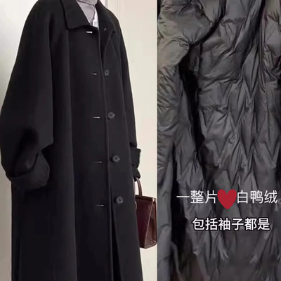 黑色羽绒服内胆小个子呢子大衣