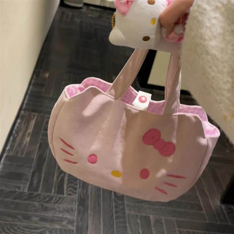 可爱猫咪手提包女2026新款日常百搭大容量上课上班通勤托特单肩包