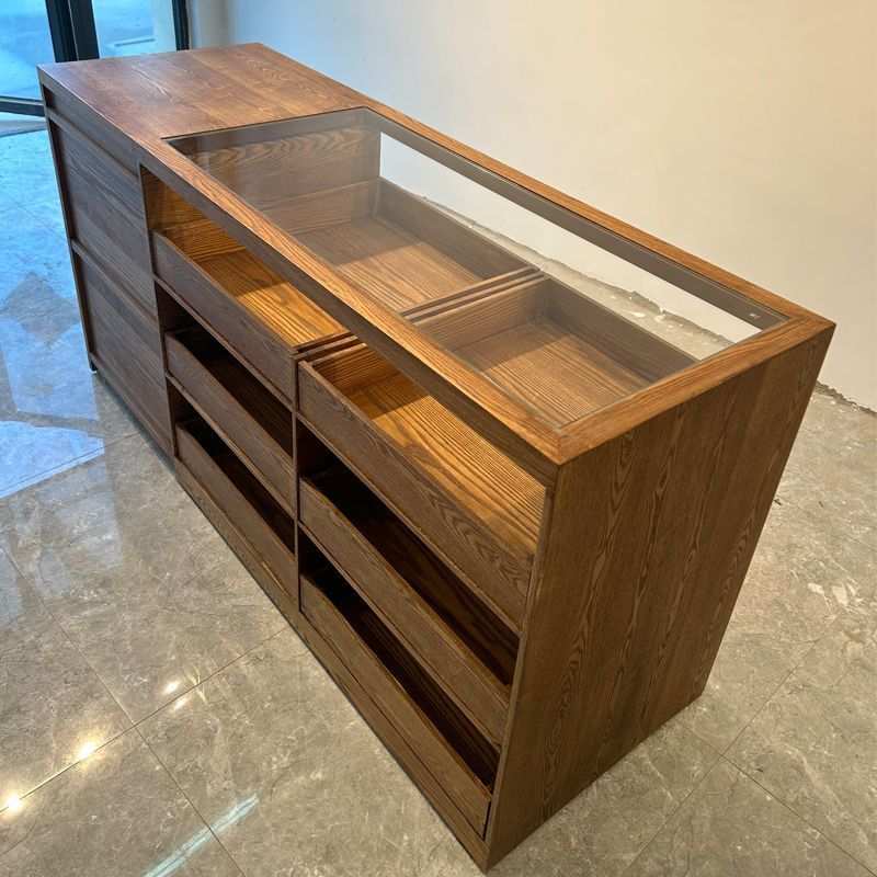 网红服装店中岛桌展示台边柜储物柜烤漆装饰柜摆件展台陈列展示桌