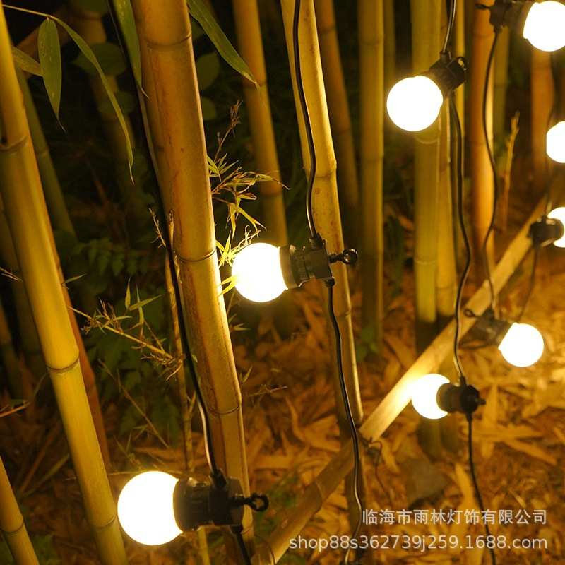 LED太阳能G50球泡灯串户外露营灯串庭院花园圣诞节婚礼灯泡装饰灯