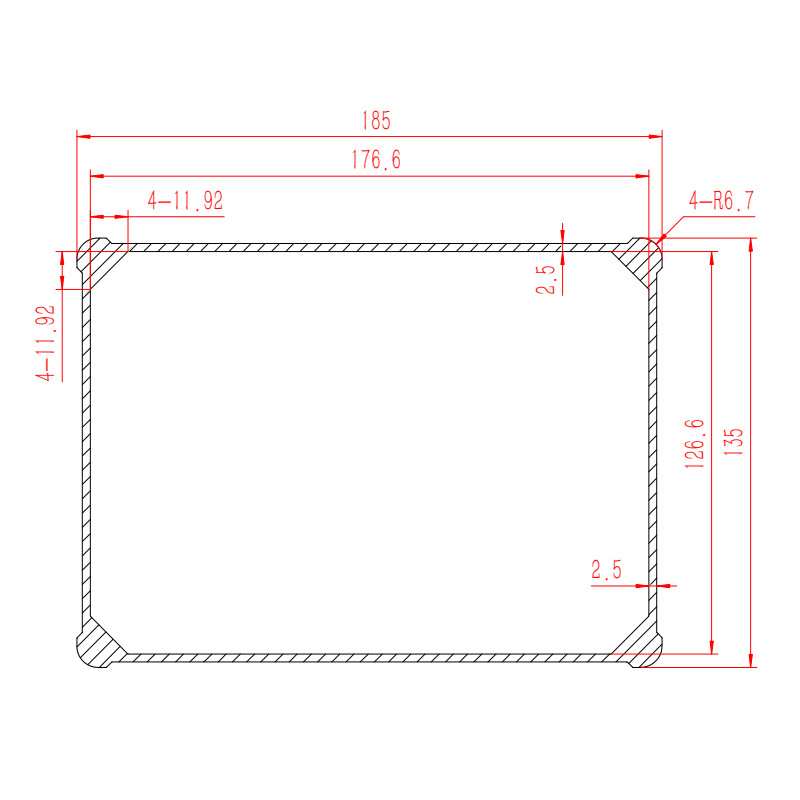 防水铝合金外壳IP68户外仪器仪表控制器铝盒电源永锢铝壳185*135