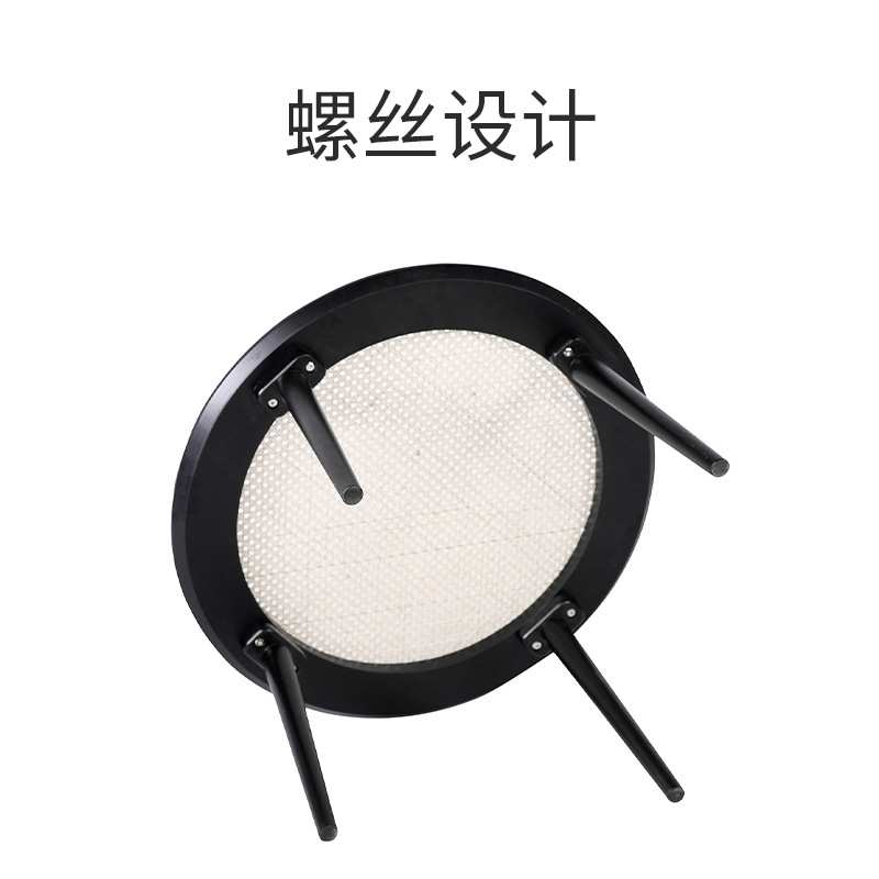 现代简约实木四脚圆茶几家用客厅阳台小茶几编藤桌面休闲茶几