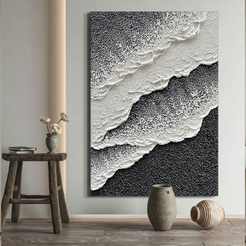 侘寂风装饰画现代简约高级抽象极简挂画客厅卧室肌理艺术感油画