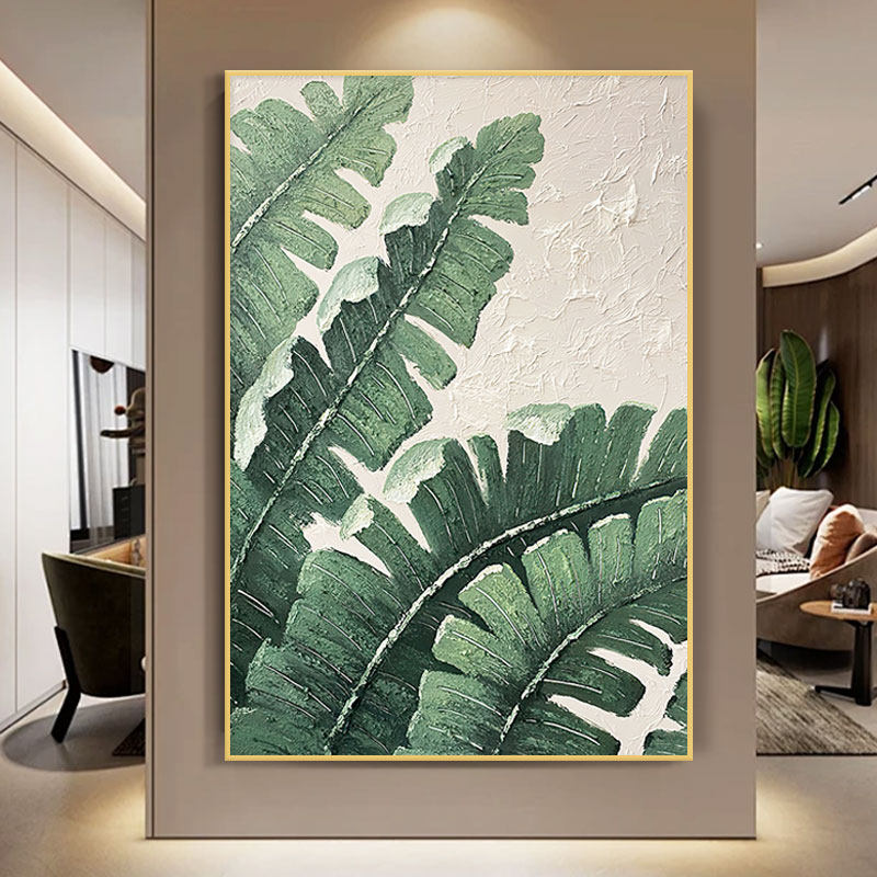 大芬村奶油风侘寂风油画现代简约花卉手绘肌理画客厅入户玄关挂画