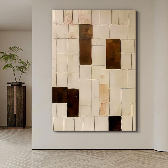 现代几何色块肌理手绘油画客厅餐厅挂画装饰画沙发背景墙立体壁画