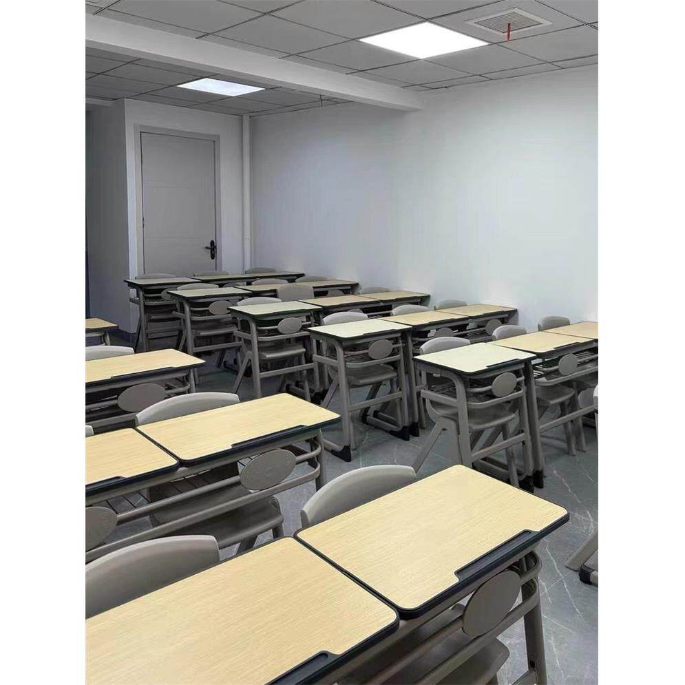 育才双人课桌椅培训机构辅导班桌椅三人学生学校教室办公会议桌椅