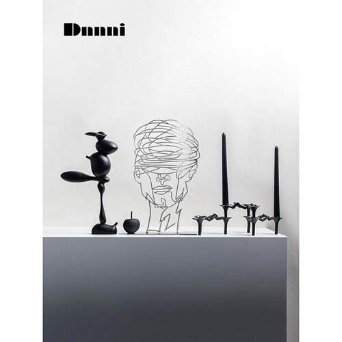 Dnnni抽象艺术摆件金属现代创意客厅样板房酒柜玄关工艺软装饰品