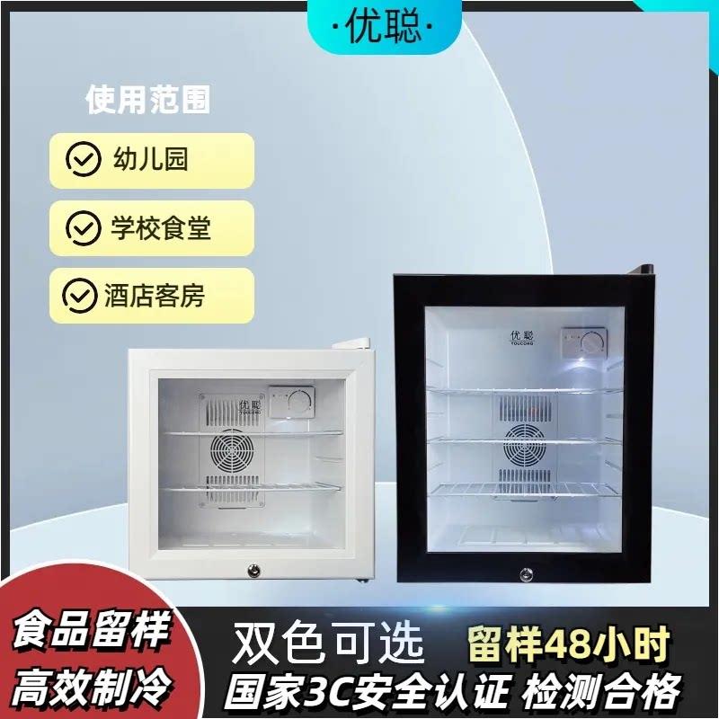 食品留样柜幼儿园学校餐厅留样小冰箱茶叶饮料小型冷藏展示柜带锁