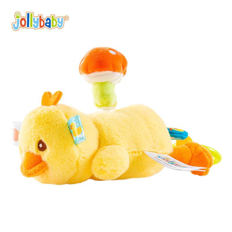 jollybaby宝宝萌宠转转玩偶拉绳会翻转的可啃咬安抚玩偶0-1岁玩具