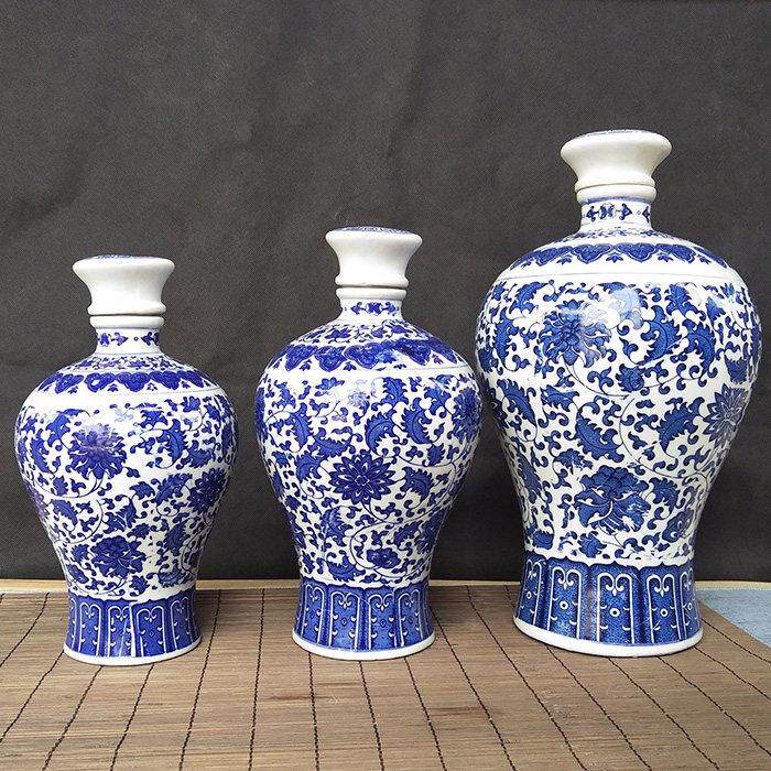 陶瓷空酒瓶景德镇1斤2斤3斤5斤青花瓷酒壶家用密封酒罐泡酒坛酒缸