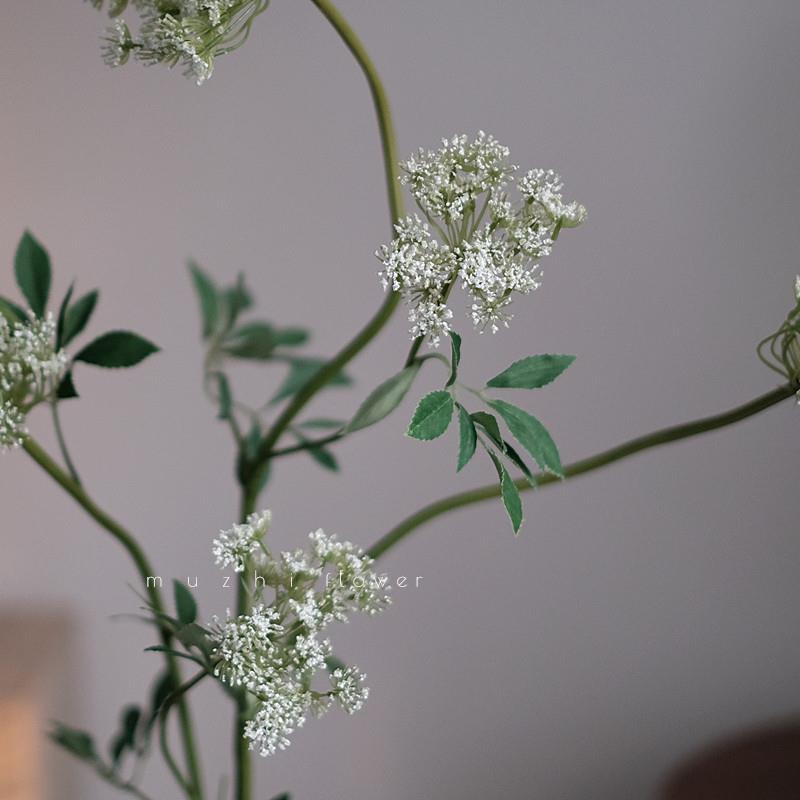 白色蕾丝仿真花轻奢高端客厅花瓶插花干花客厅电视柜家居软装装饰