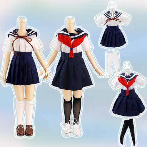 ICY DBS小布娃娃衣服校园学生服套装水手服百褶裙19关节ob24娃衣