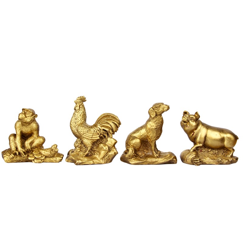 铜生肖铜十二12生肖摆件小号铜鼠铜牛虎兔龙蛇铜马羊猴鸡狗猪属相