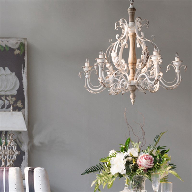 美式铁艺吊灯复式楼客厅餐厅灯欧式浪漫复古金属吊灯装饰吊灯具