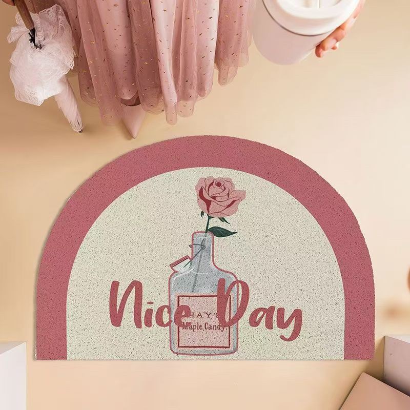 北欧简约绿植丝圈入户门垫玄关大门口进门地垫蹭土耐脏可裁剪脚垫