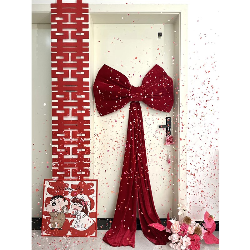 婚房布置网红超大号蝴蝶结结婚礼客厅卧室门口背景墙装饰拍照道具