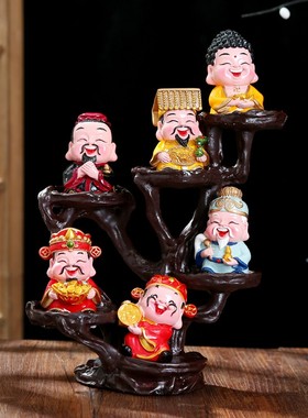 五福财神爷摆件创意办公室装饰品玄关电视柜店铺开业乔迁招财礼品
