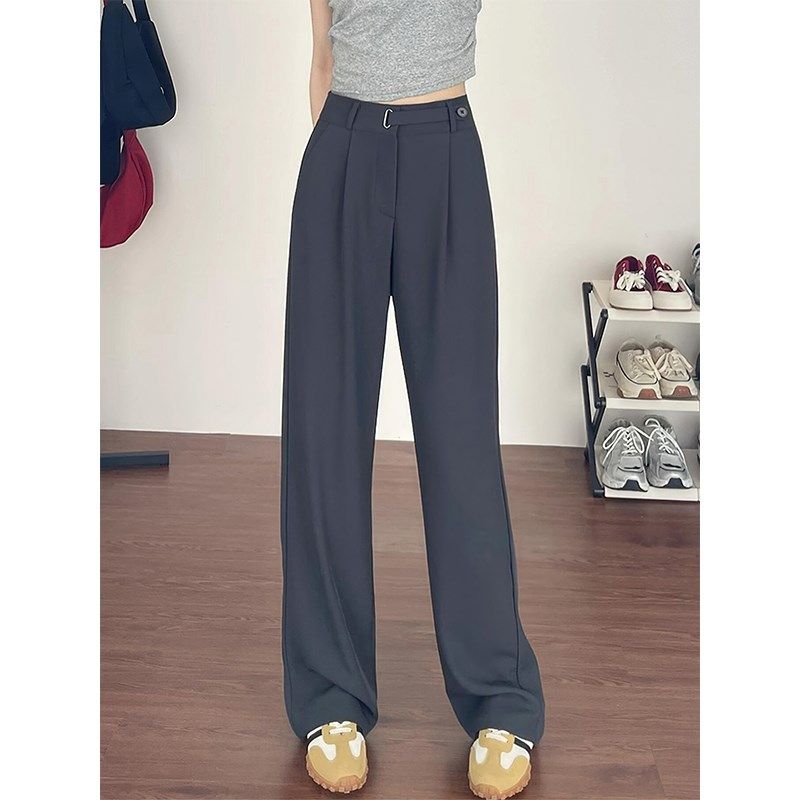 设计感灰色西装裤女夏薄款胖妹妹mm梨形身材高腰宽松显瘦休闲裤子,女装/女士精品,大码裤装,淘宝优惠券,粉丝福利购,淘宝优惠卷