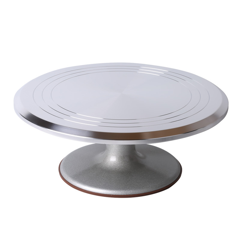 铝合金转台 裱花台 蛋糕转盘旋转轮裱花架带刻度防滑12寸烘焙工具