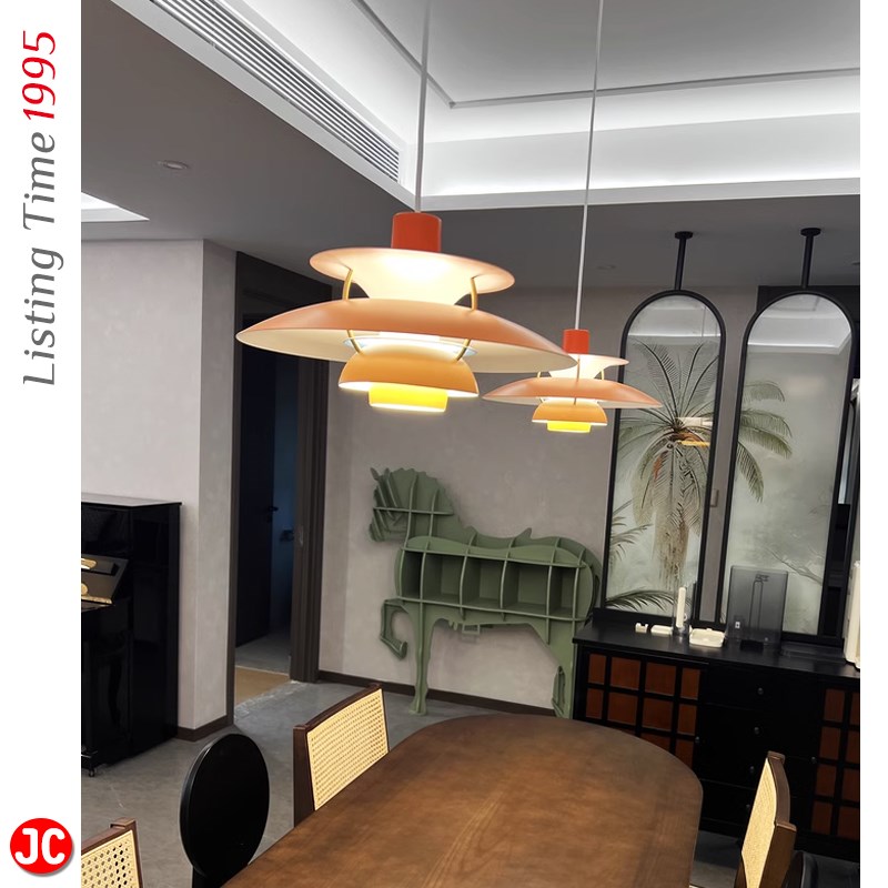 简约中古风灯卧室书房咖啡吧台网咖床头丹麦ph5北欧餐厅飞碟吊灯