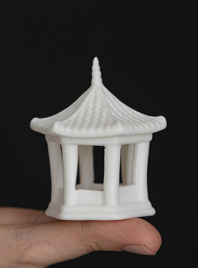 德化陶瓷花艺摆件枯山水沙盘鱼缸流水造景古建筑物凉亭装饰品配件