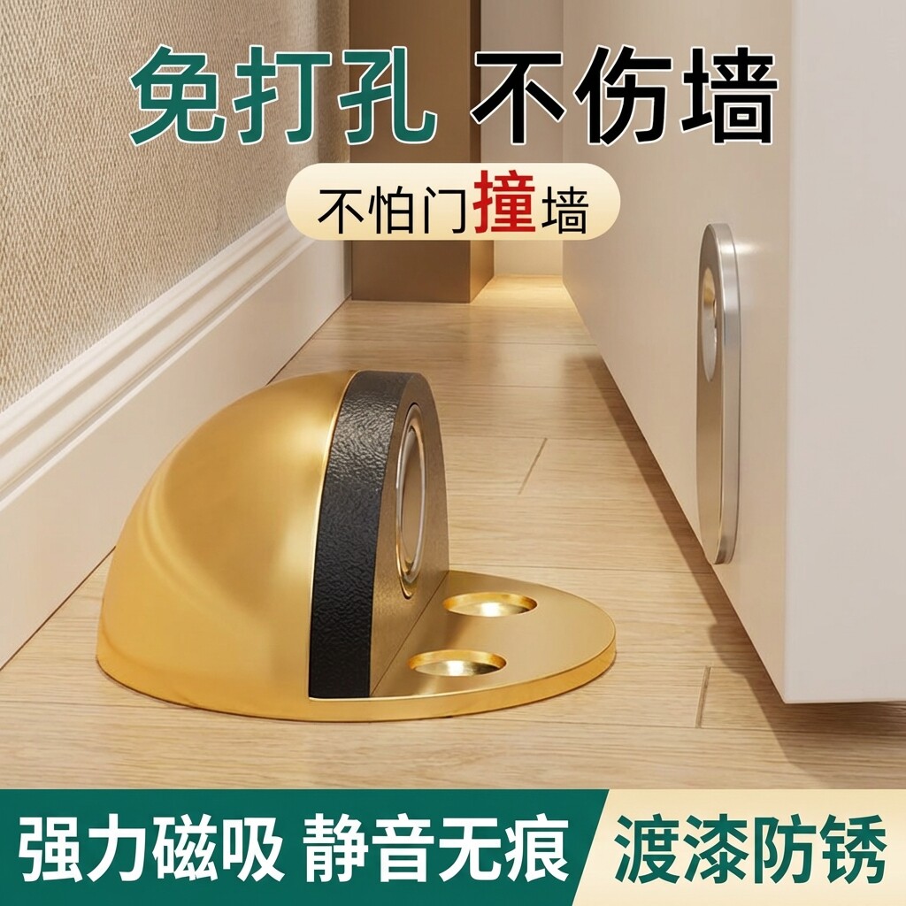 龟顶防撞免打孔静音门挡