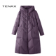 2025冬款 宽松大码 中年妈妈新中式 TENAX 国风鸭绒连帽中长款 羽绒服