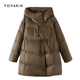 tenax 国风盘扣连帽加厚羽绒服 中年妈妈新中式 2025冬新款 宽松大码