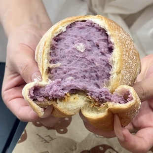 芋泥味夹心面包豆乳餐包即食早餐烘焙糕点代餐下午茶点心解馋小吃