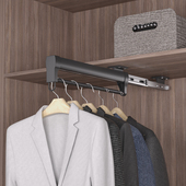 衣柜挂衣杆顶装 挂衣杆纵向衣柜内伸缩衣架衣通杆竖向横挂 抽拉式
