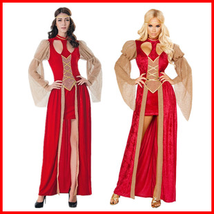 2026新款万圣节希腊女神服装阿拉伯女神红色服装欧洲复古宫廷