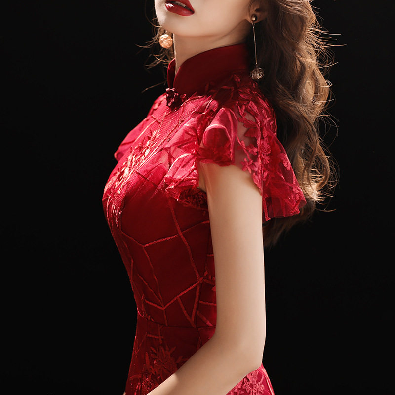 2026新款敬酒服新娘春款中式红色旗袍结婚晚礼服裙女修身鱼尾长款