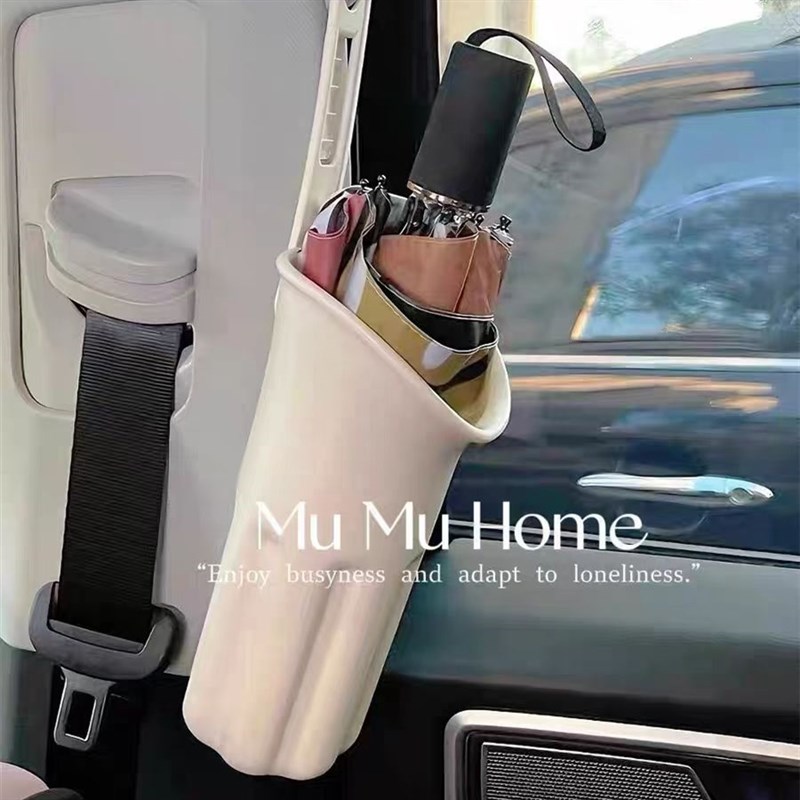 车载雨伞放置盒伞桶专用防水不湿前排挂钩车内垃圾桶收纳桶多功能