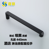 淋浴房拉手黑色浴室玻璃门拉手304不锈钢对装 推拉淋浴门拉手把手