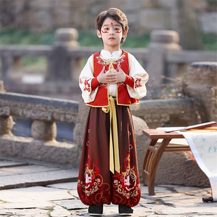 哪吒儿童服装cos衣服男童汉服套装女中国风元旦小学生演出服男孩