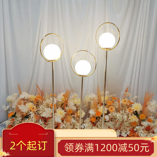 婚庆道具铁艺同心圆路引电镀升降龙珠舞台婚礼堂装饰圆球布置摆件