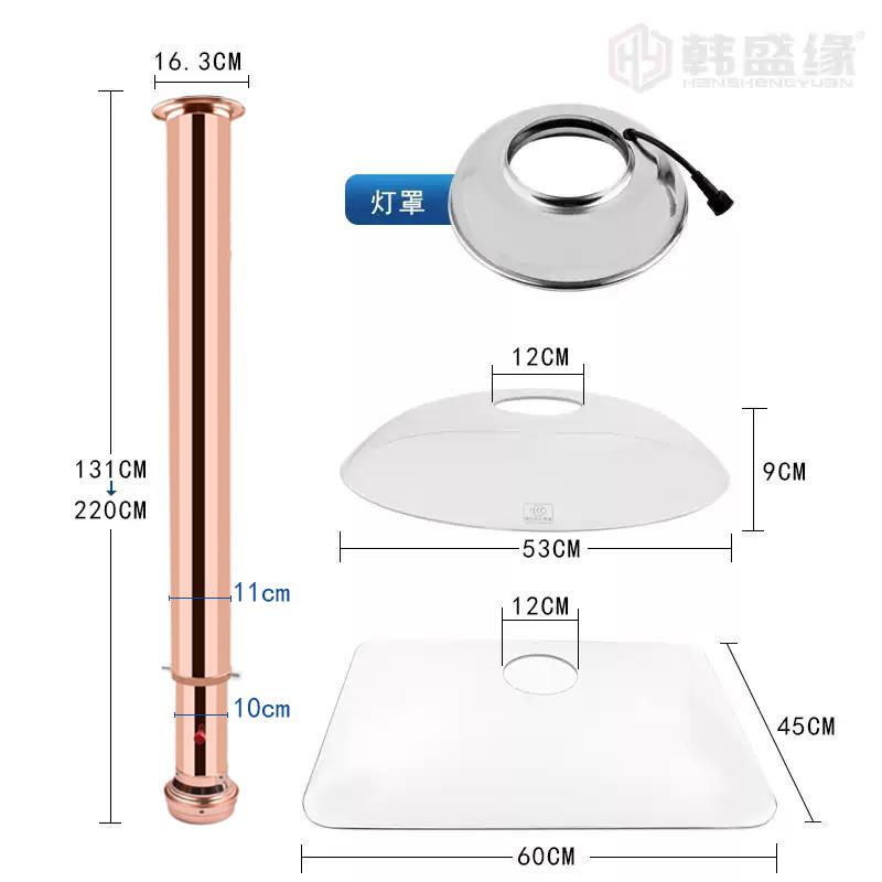 烤肉店钢化玻璃罩排烟管商用伸缩吸烟管灯罩室内烧烤可视拢烟罩